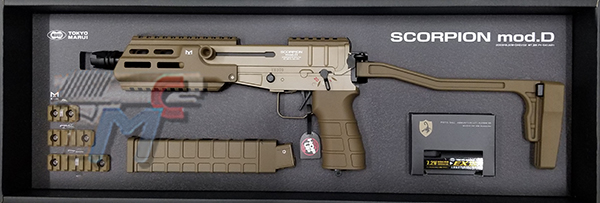 Tokyo Marui SCORPION Mod.M AEG with Battery & Charger (TAN) - Click Image to Close